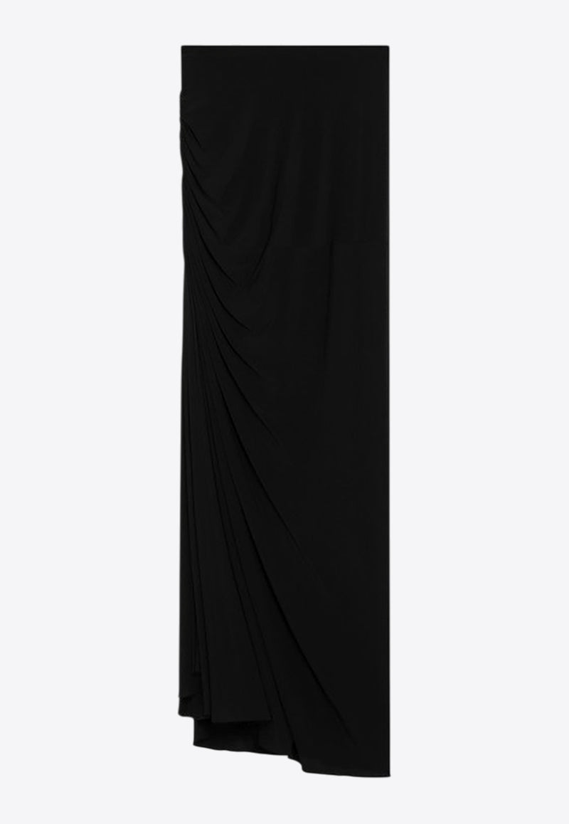 Alaïa Maxi Draped Fitted Skirt Black AA9J2378J050BCO/R_ALAIA-995