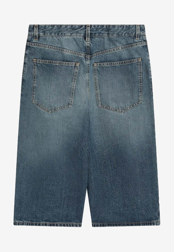 Alaïa Denim Bermuda Shorts Blue AA9P1142T536ADE/Q_ALAIA-525