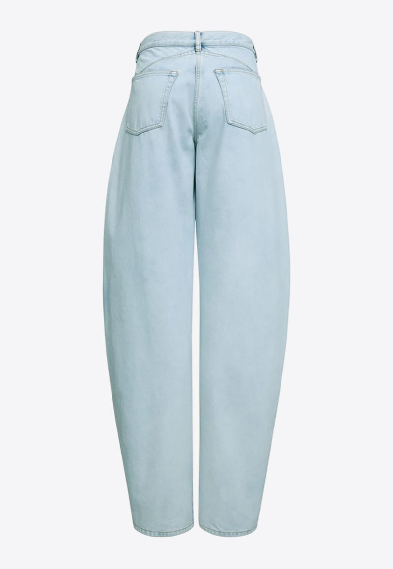 Alaïa Low-Waist Balloon-Leg Jeans Blue AA9P1215D005BDE/R_ALAIA-523
