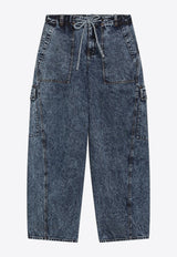 Alaïa Washed Straight-Leg Jeans Blue AA9P1308T535CDE/S_ALAIA-524