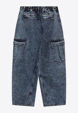 Alaïa Washed Straight-Leg Jeans Blue AA9P1308T535CDE/S_ALAIA-524