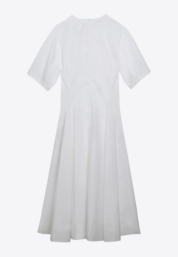 Alaïa V-neck Midi Dress White AA9R12865T001CO/O_ALAIA-000