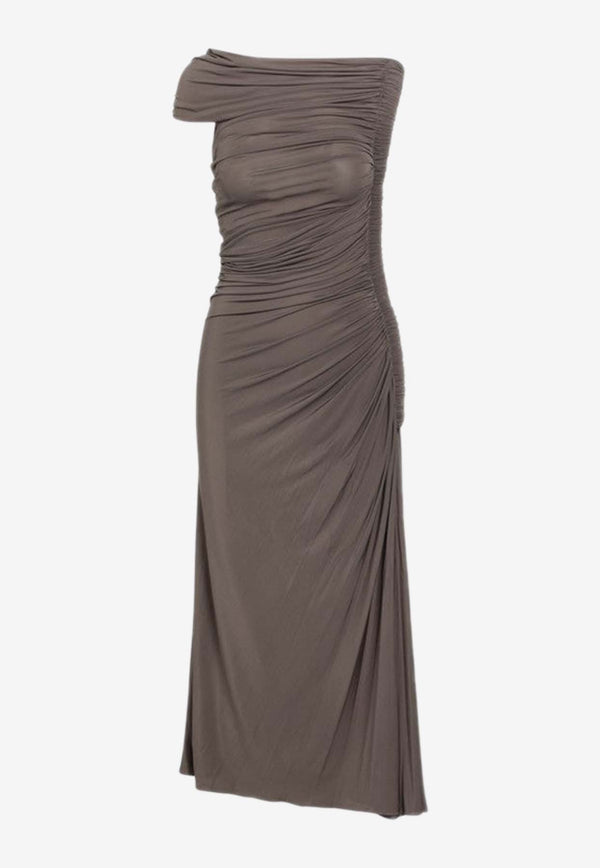 Alaïa Draped Midi Dress  Dove AA9R1408J050ACO/Q_ALAIA-755