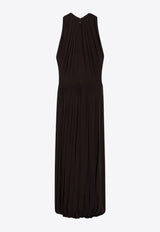 Alaïa Draped Twisted Midi Dress Ebony AA9R2877J050CCO/S_ALAIA-994