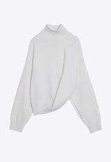 Alaïa Asymmetrical High-Neck Sweater White AA9S02856M920WO/P_ALAIA-054