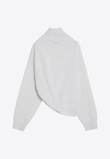 Alaïa Asymmetrical High-Neck Sweater White AA9S02856M920WO/P_ALAIA-054