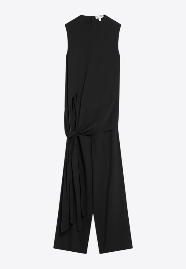 Alaïa Full Jumpsuit with Knotted-Sash Black AA9U0023W071BSI_ALAIA-995