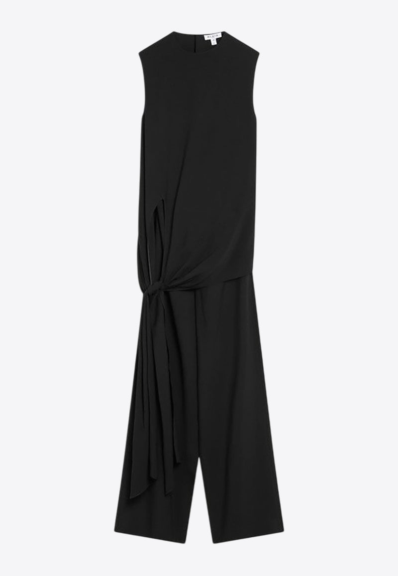 Alaïa Full Jumpsuit with Knotted-Sash Black AA9U0023W071BSI_ALAIA-995