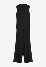 Alaïa Full Jumpsuit with Knotted-Sash Black AA9U0023W071BSI_ALAIA-995