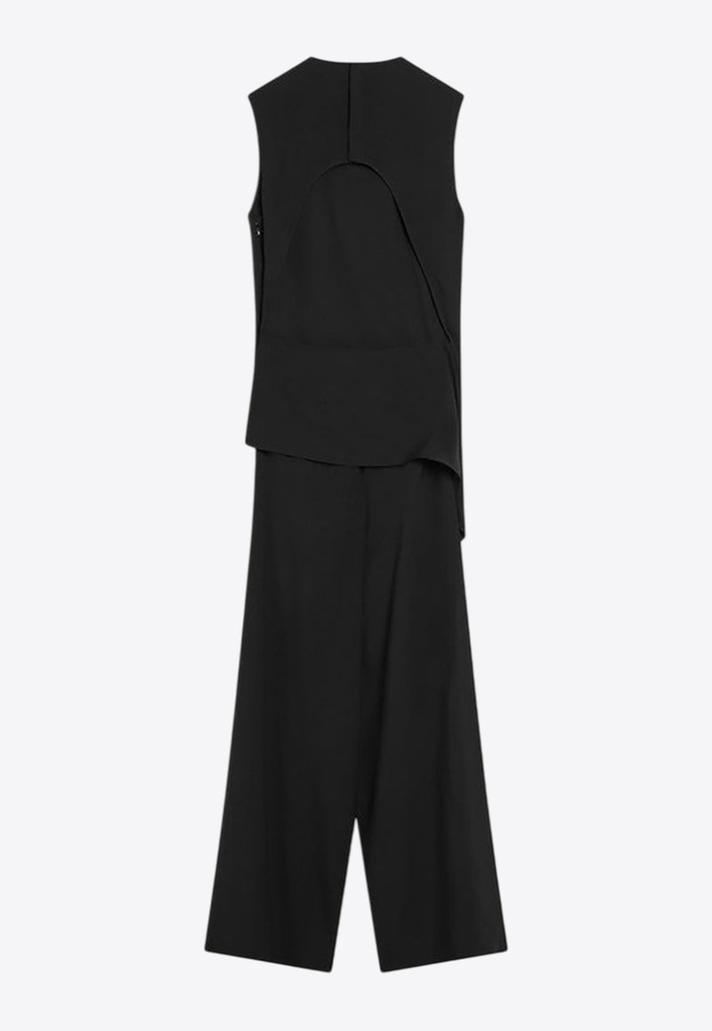 Alaïa Full Jumpsuit with Knotted-Sash Black AA9U0023W071BSI_ALAIA-995