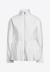 Alaïa Poplin Peplum Jacket  White AA9V1094T611CCO/S_ALAIA-000