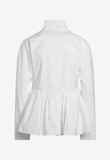 Alaïa Poplin Peplum Jacket  White AA9V1094T611CCO/S_ALAIA-000