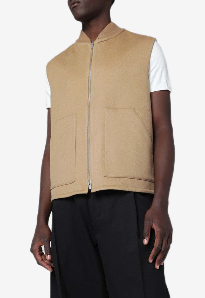 Lardini Wool Zip Gilet  Beige AABYRNECN65602/R_LARDI-300