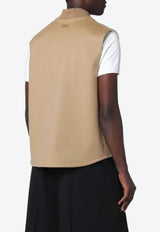 Lardini Wool Zip Gilet  Beige AABYRNECN65602/R_LARDI-300