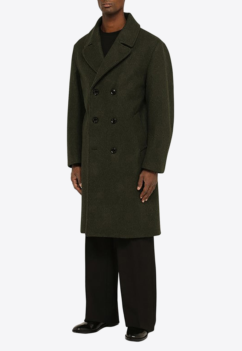 DOPPIAA Double-Breasted Wool Coat AANCHORAGET1900/N_DOPPI-37 Military Green