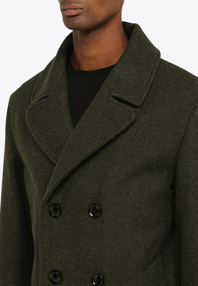 DOPPIAA Double-Breasted Wool Coat AANCHORAGET1900/N_DOPPI-37 Military Green