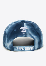 AAPE Moonface Embroidered Tie-dye Baseball Cap Blue