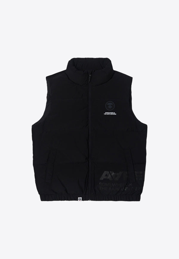 AAPE Logo Patched Down Vest Black