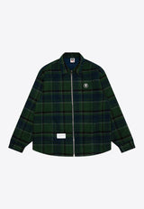 AAPE Logo Check Zip-Up Jacket AAPJKM7659XXNGRAGREEN MULTI