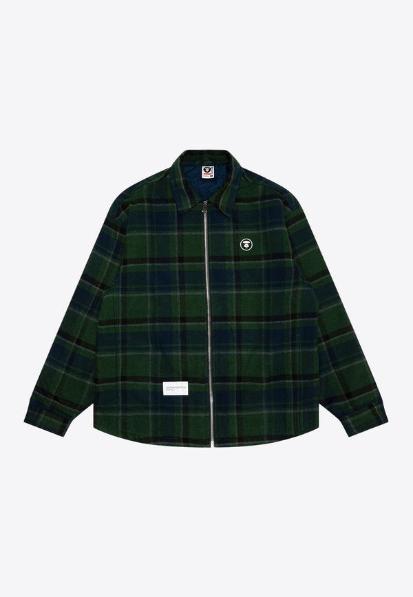 AAPE Logo Check Zip-Up Jacket AAPJKM7659XXNGRAGREEN MULTI