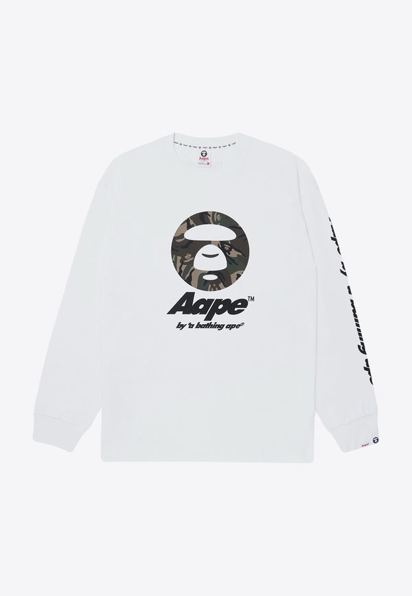AAPE Moonface Camo Long-Sleeved T-shirt White
