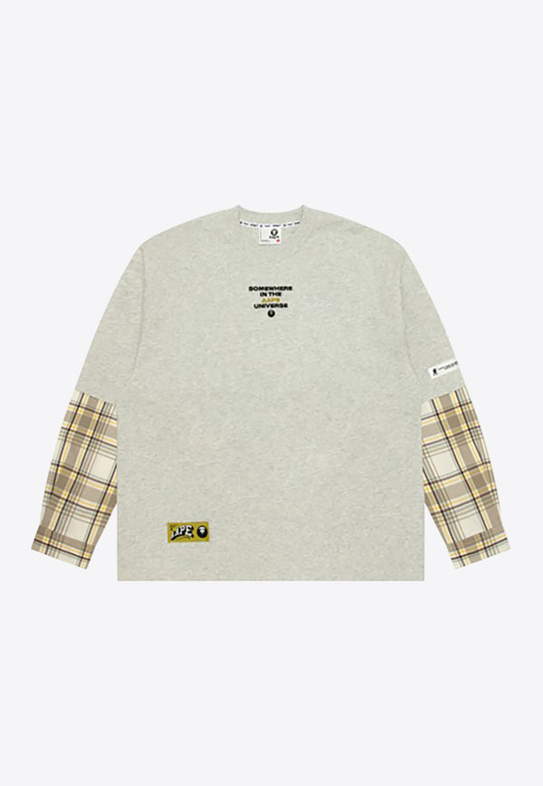 AAPE Logo Long-Sleeved T-shirt AAPLTM1570XANWH2WHITE MULTI