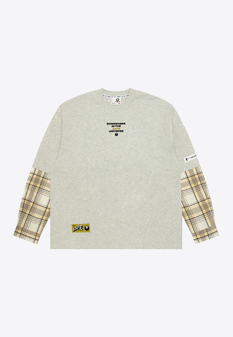 AAPE Logo Long-Sleeved T-shirt AAPLTM1570XANWH2WHITE MULTI