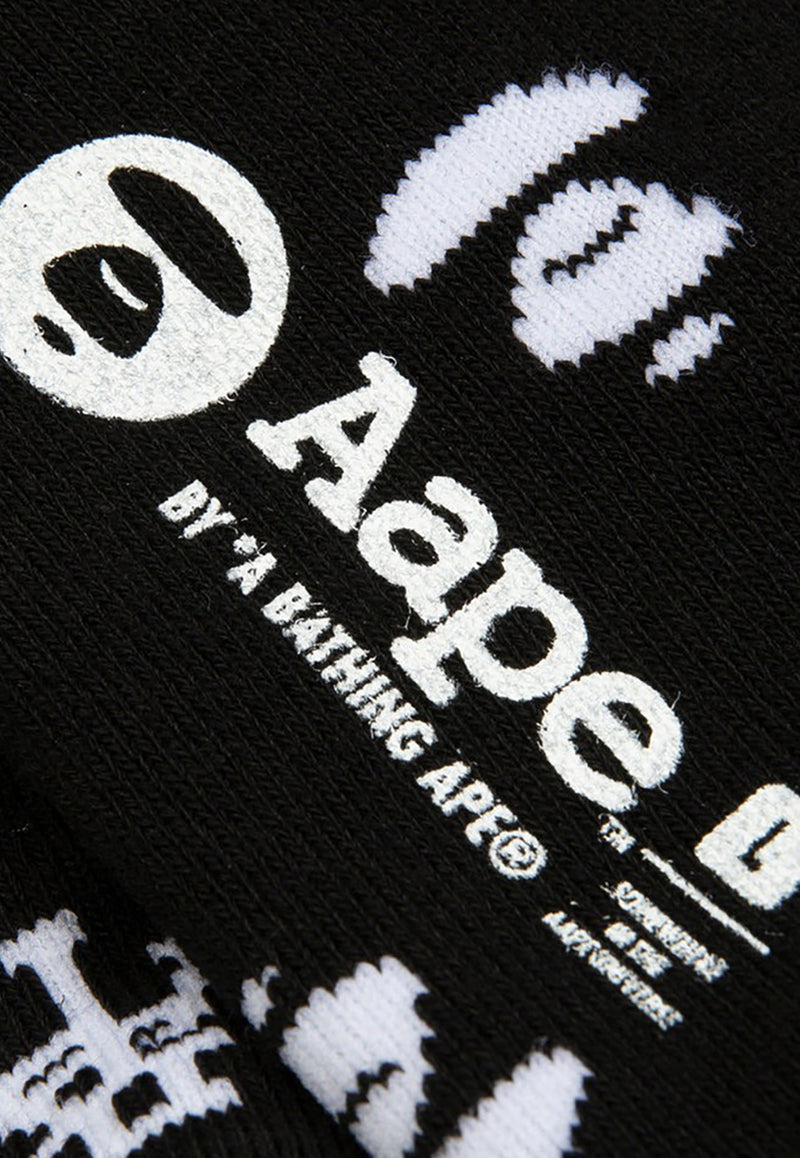 AAPE Logo-Embroidered Socks AAPSOM5272XXMBKXBLACK