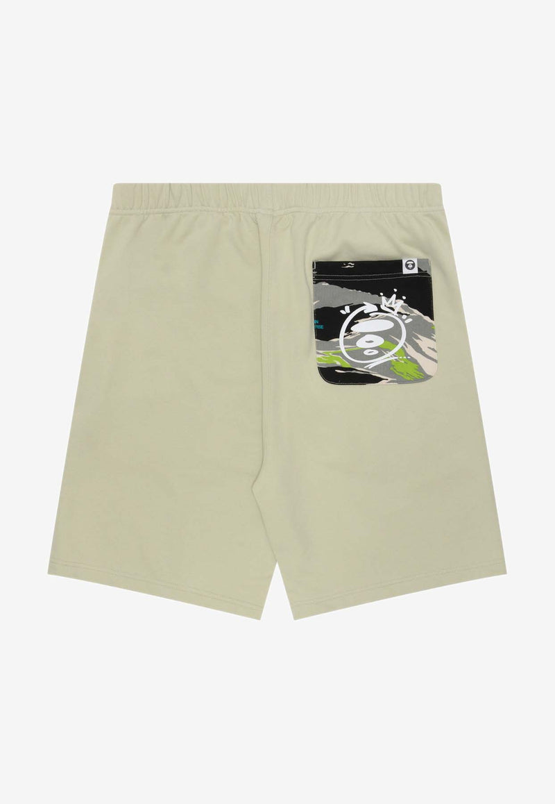 AAPE Moonface Track Shorts AAPSPMA695XXMGREGREEN