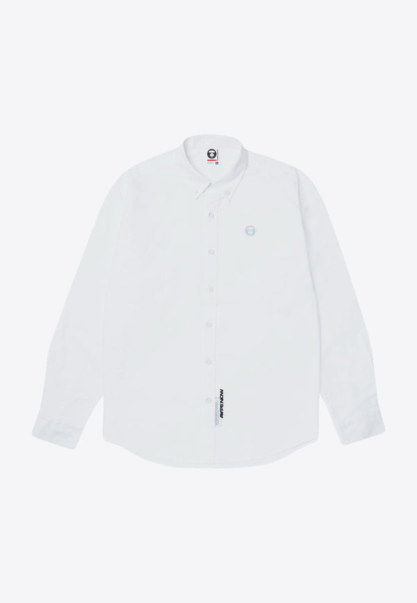 Moonface Logo Patched Button-Down Shirt