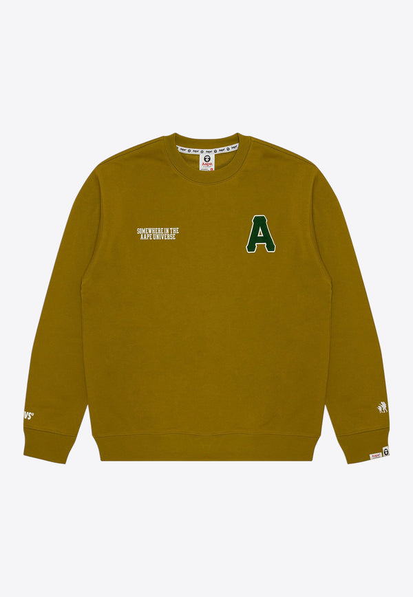 AAPE Logo Crewneck Sweatshirt AAPSWMB336XXNGRRGREEN MULTI