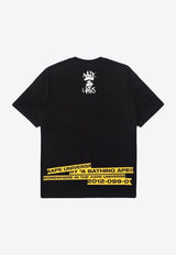 AAPE Moonface Graphic Crew Neck T-shirt Black