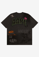 AAPE Moonface Logo Short-Sleeved T-shirt AAPTEM1466XXMBKXBLACK