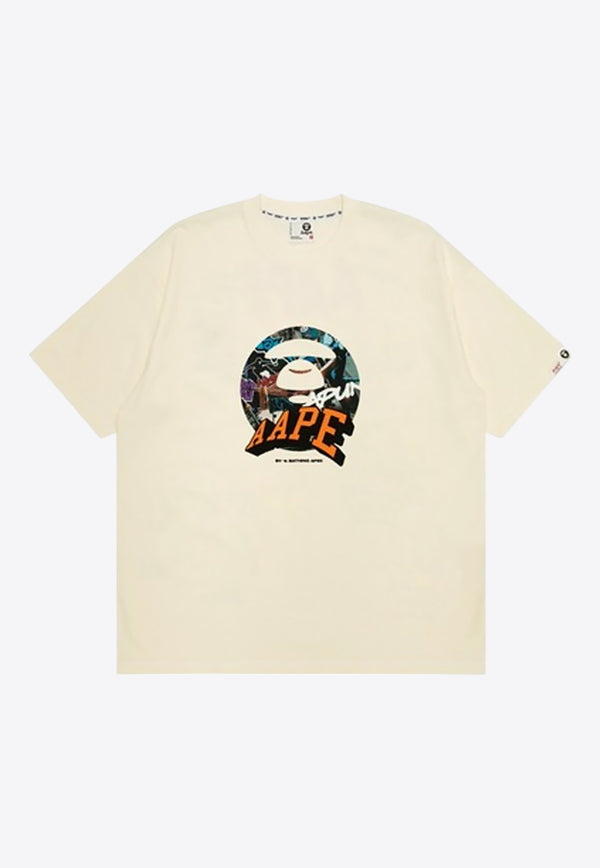 AAPE Graphic Print Short-Sleeved T-shirt AAPTEM1551XXNIVXIVORY