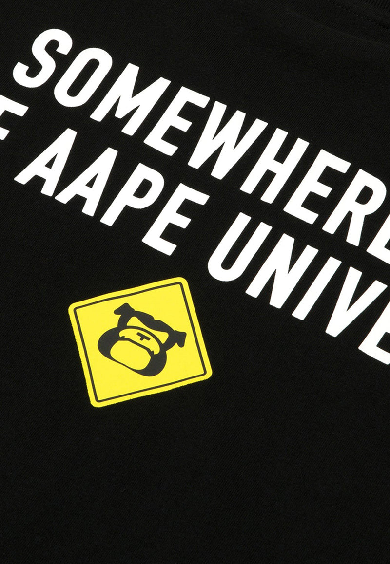 AAPE Graphic Print Short-Sleeved T-shirt AAPTEM1573XXNBKXBLACK