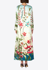 F.R.S Delfino Silk Floral Midi Dress Multicolor AB007704 TE00893_MULTI COLO