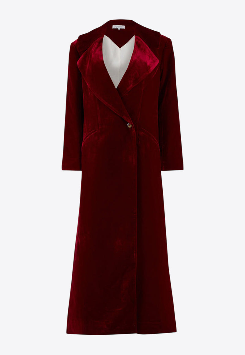 Abadia Petra Visible Lining Long Overcoat AB100090BURGUNDY