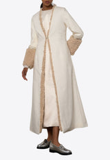 Abadia Naila Fur Trim Maxi Jacket AB100091CCREAM