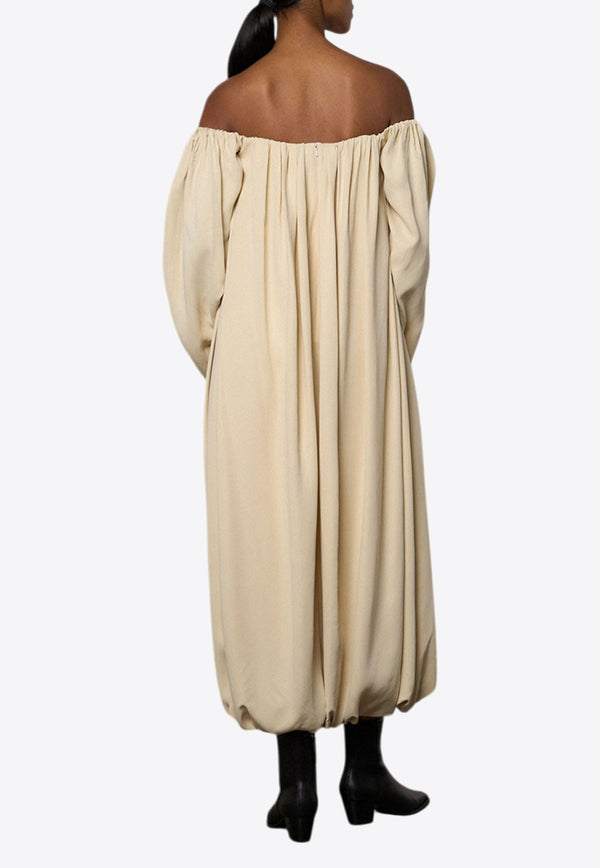 Abadia Eloise Off-Shoulder Maxi Dress AB100101CBEIGE