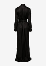Tom Ford Midi Shirt Dress in Silk AB3429-FAX1426 LB999 Black
