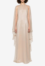 Tom Ford Asymmetric Cape Maxi Dress AB3455-FAX1408 DP265 Blush