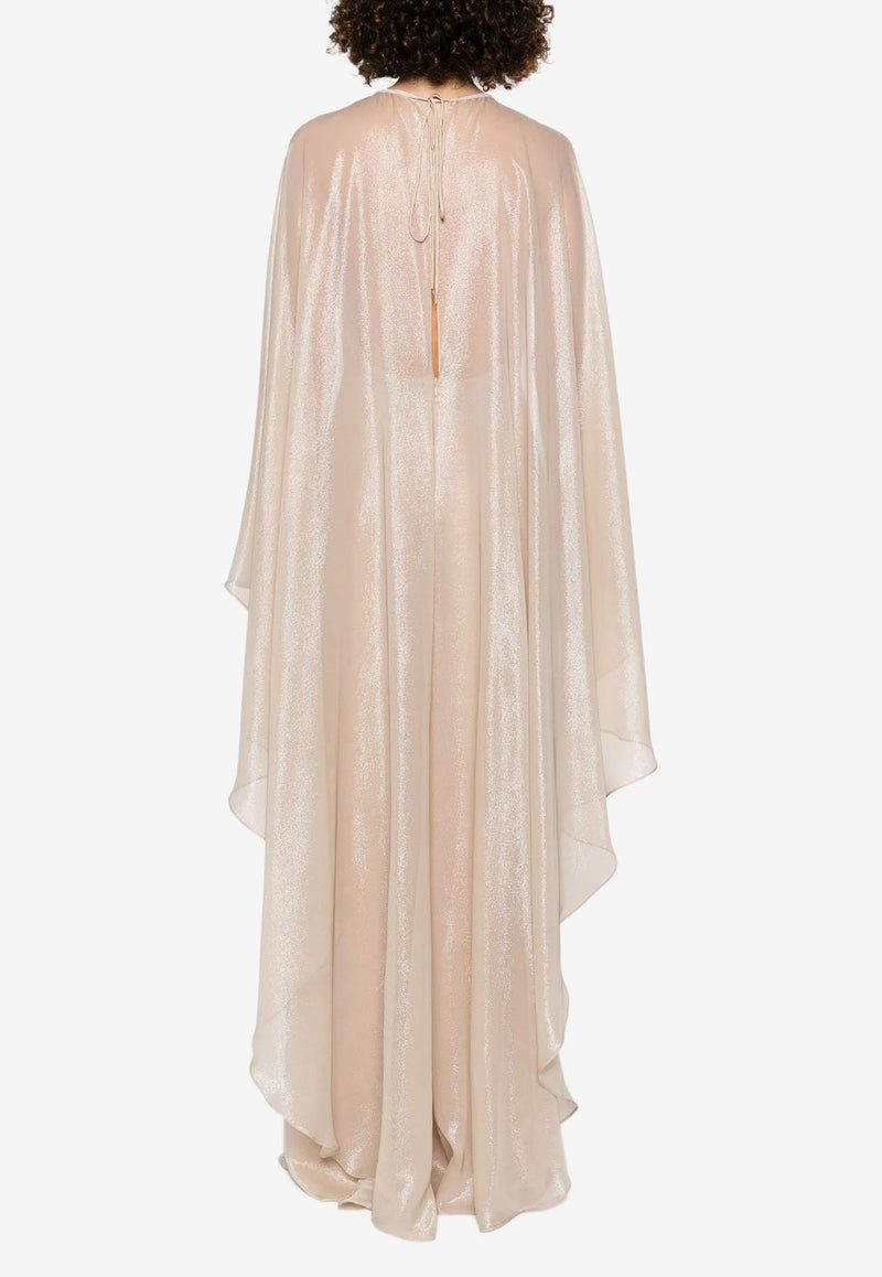 Tom Ford Asymmetric Cape Maxi Dress AB3455-FAX1408 DP265 Blush