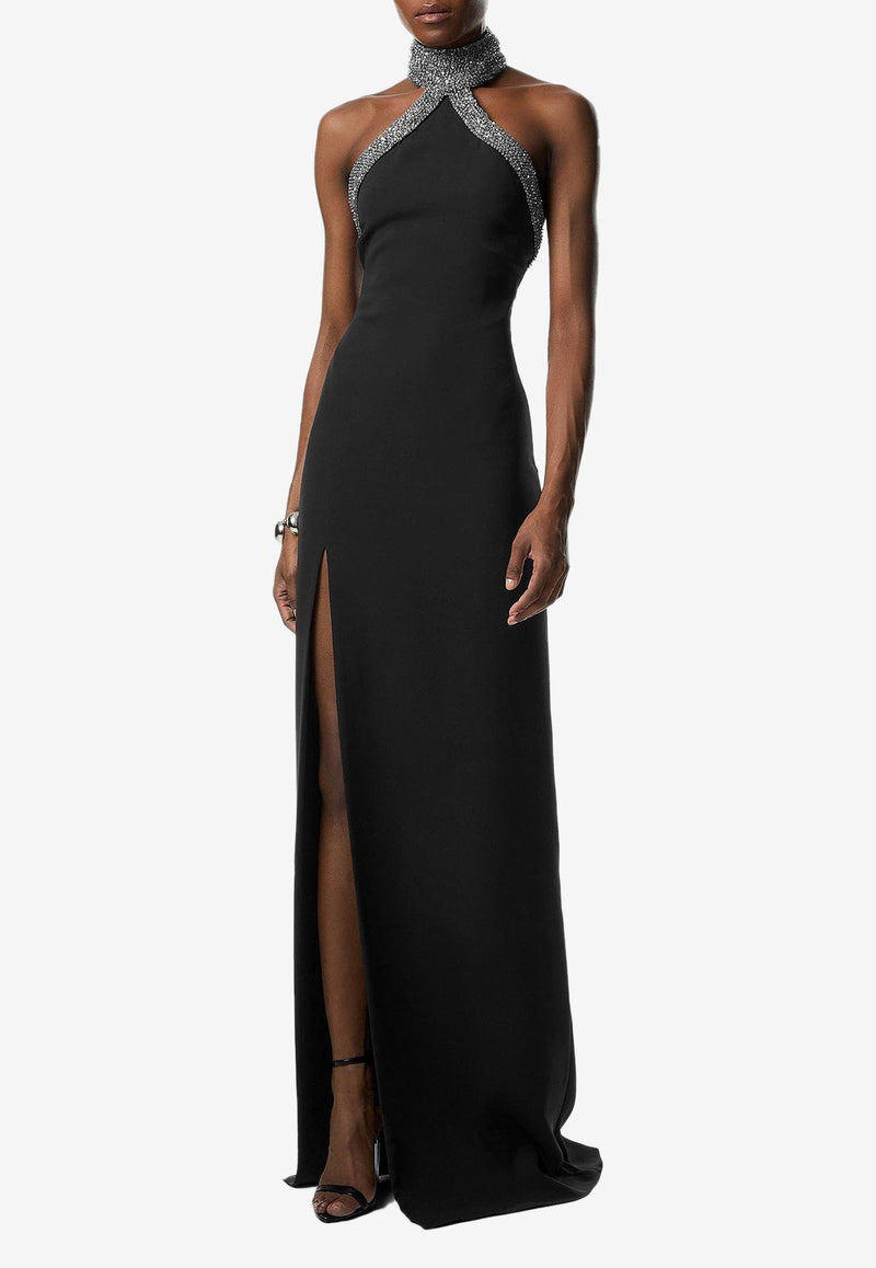 Tom Ford Sequin-Embellished Halterneck Gown AB3551-SDE483 LB999 Black