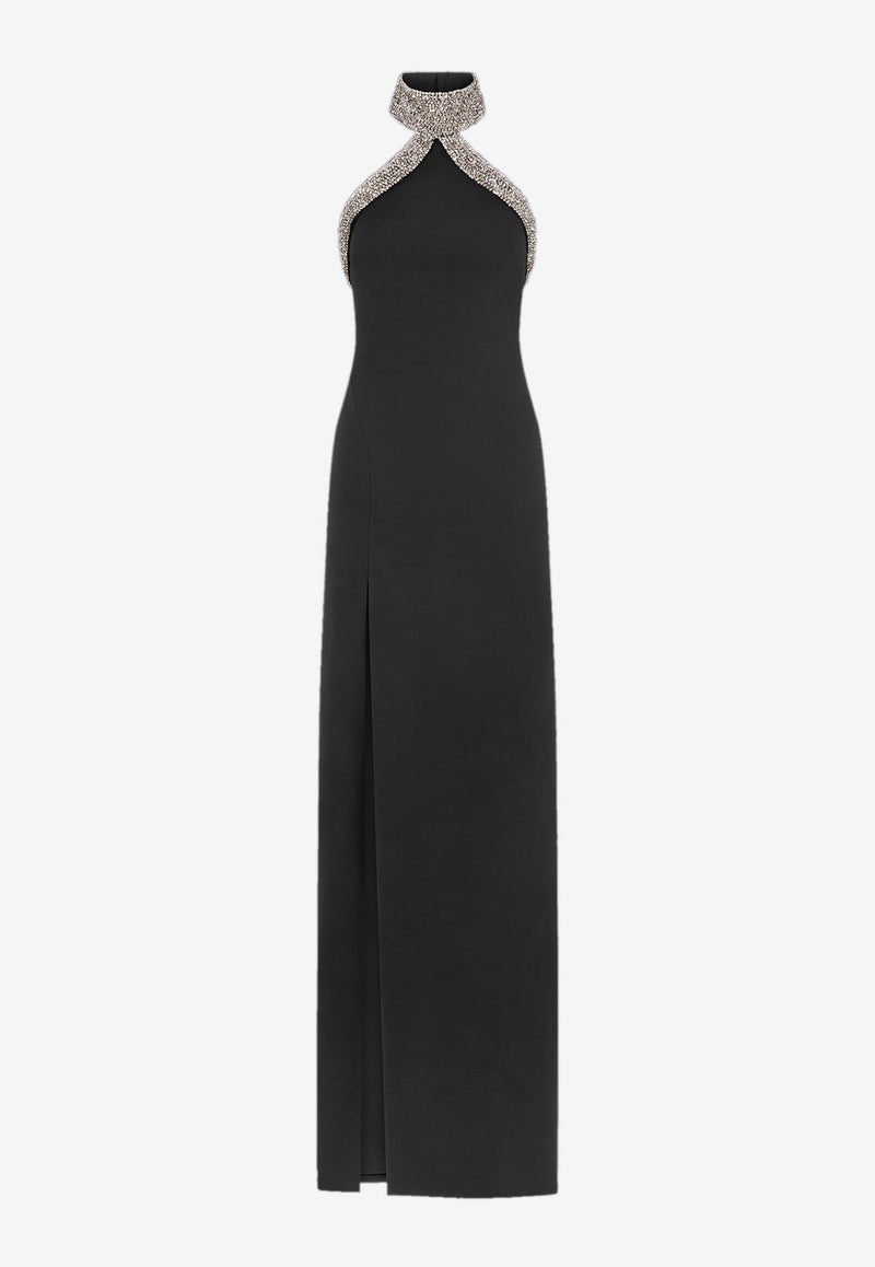 Tom Ford Sequin-Embellished Halterneck Gown AB3551-SDE483 LB999 Black