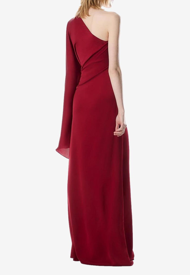 Tom Ford One-Shoulder Draped Maxi Dress Crimson AB3559-FAX1534 ER402