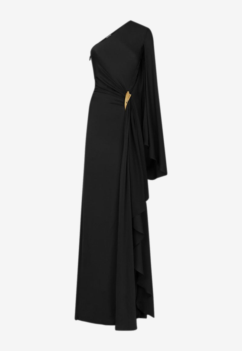 Tom Ford One-Shoulder Draped Maxi Dress Black AB3559-FAX1534 LB999