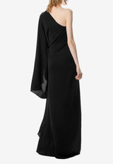 Tom Ford One-Shoulder Draped Maxi Dress Black AB3559-FAX1534 LB999