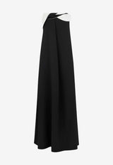 Tom Ford Draped Asymmetric Maxi Dress Black AB3634-FAX1689 NWG