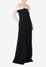 Tom Ford Draped Asymmetric Maxi Dress Black AB3634-FAX1689 NWG