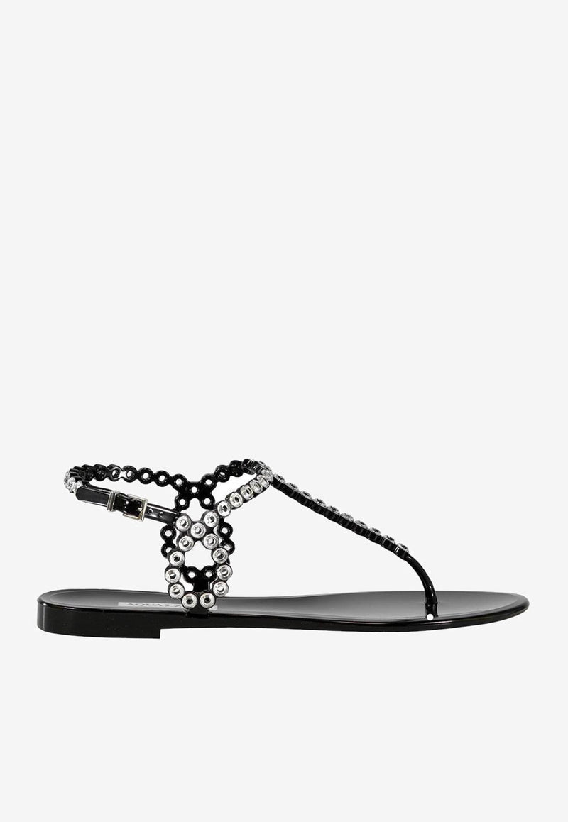 Almost Bare Crystal Jelly Flat Sandals